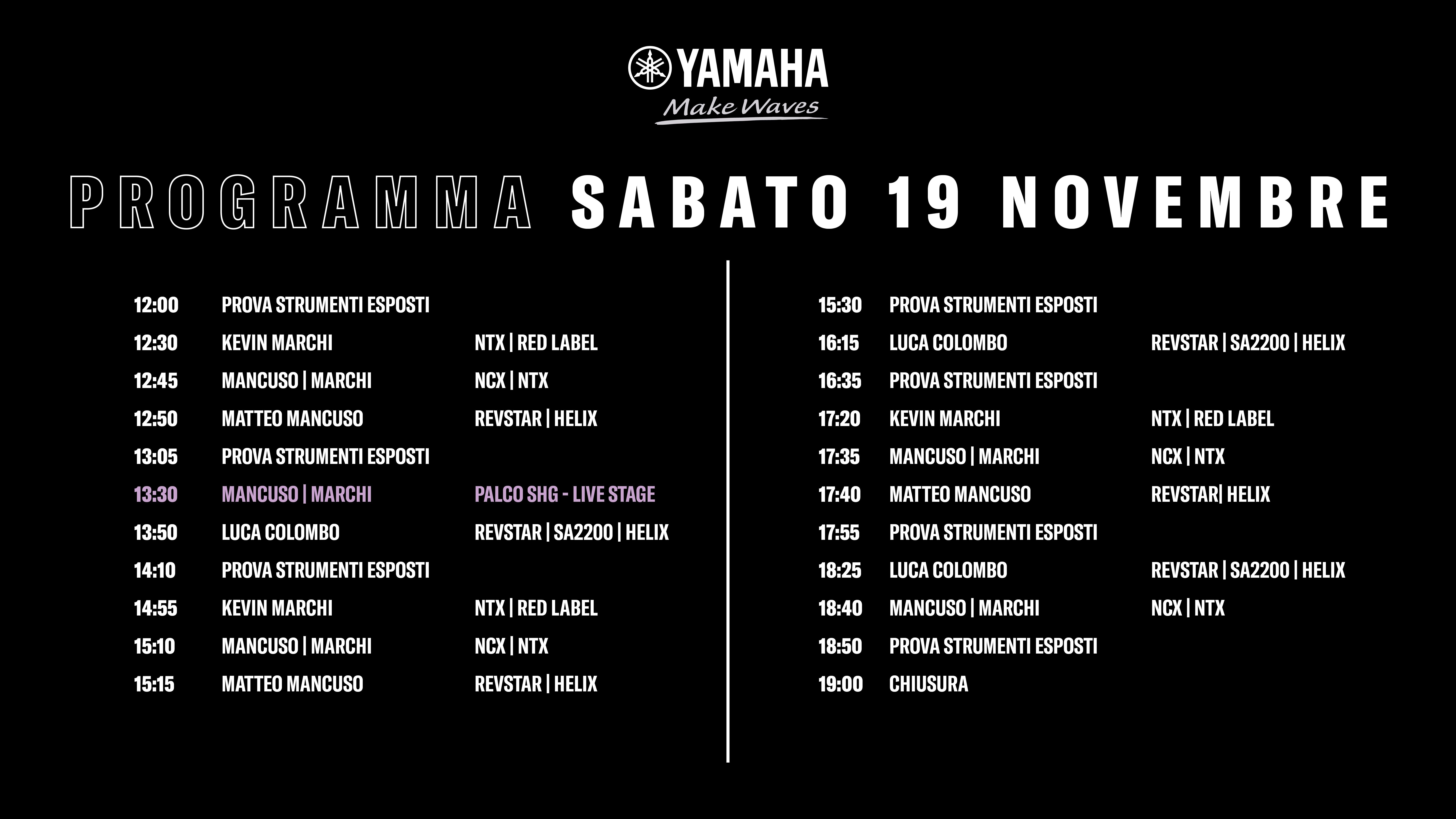 Yamaha: a SHG chitarre da capogiro con Mancuso, Colombo e Marchì