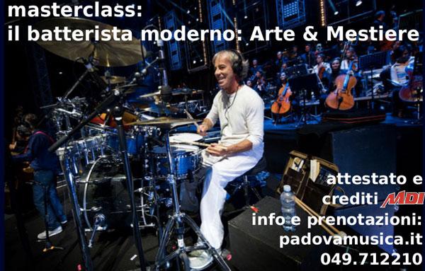 Arte e mestiere del batterista moderno: clinic con Agostino Marangolo